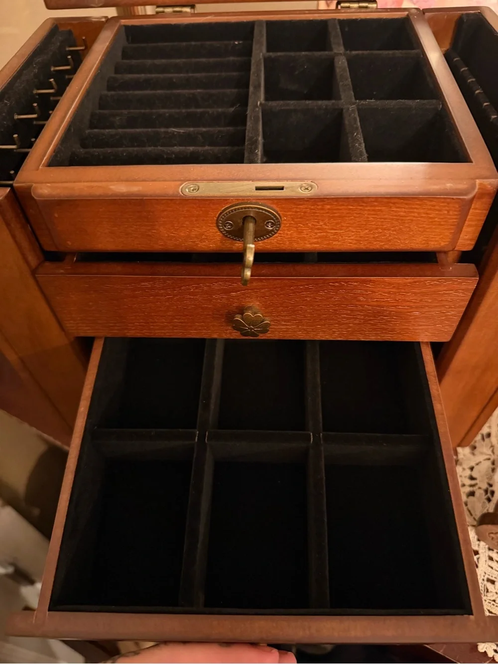 Wood Jewelry lock box